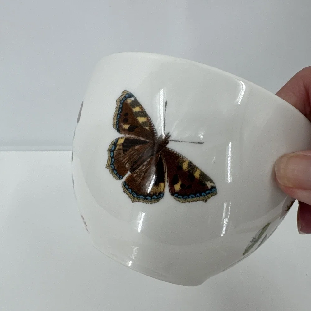 Portmeirion Botanic Garden Sweet Pea Snack Plate and Soup Mug Cup - Excellent